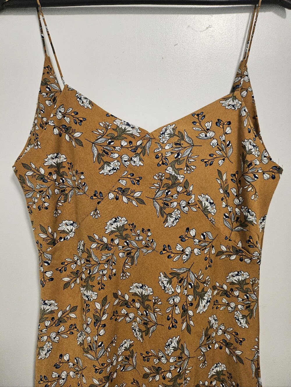 Low-back floral slip dress